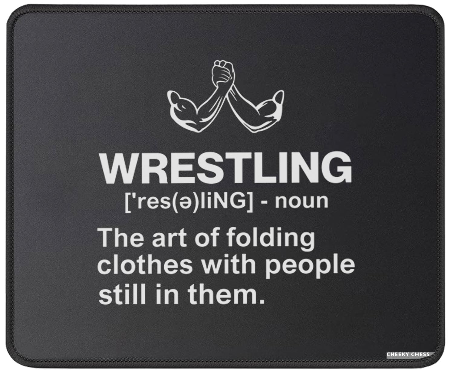 Funny Wrestling Definition Mouse Pad - Wrestling Wrestle Gift Mousepad - Gift for Boys/Men - Mouse Mat Desk Decor (9.5 Inches, Medium, Black)