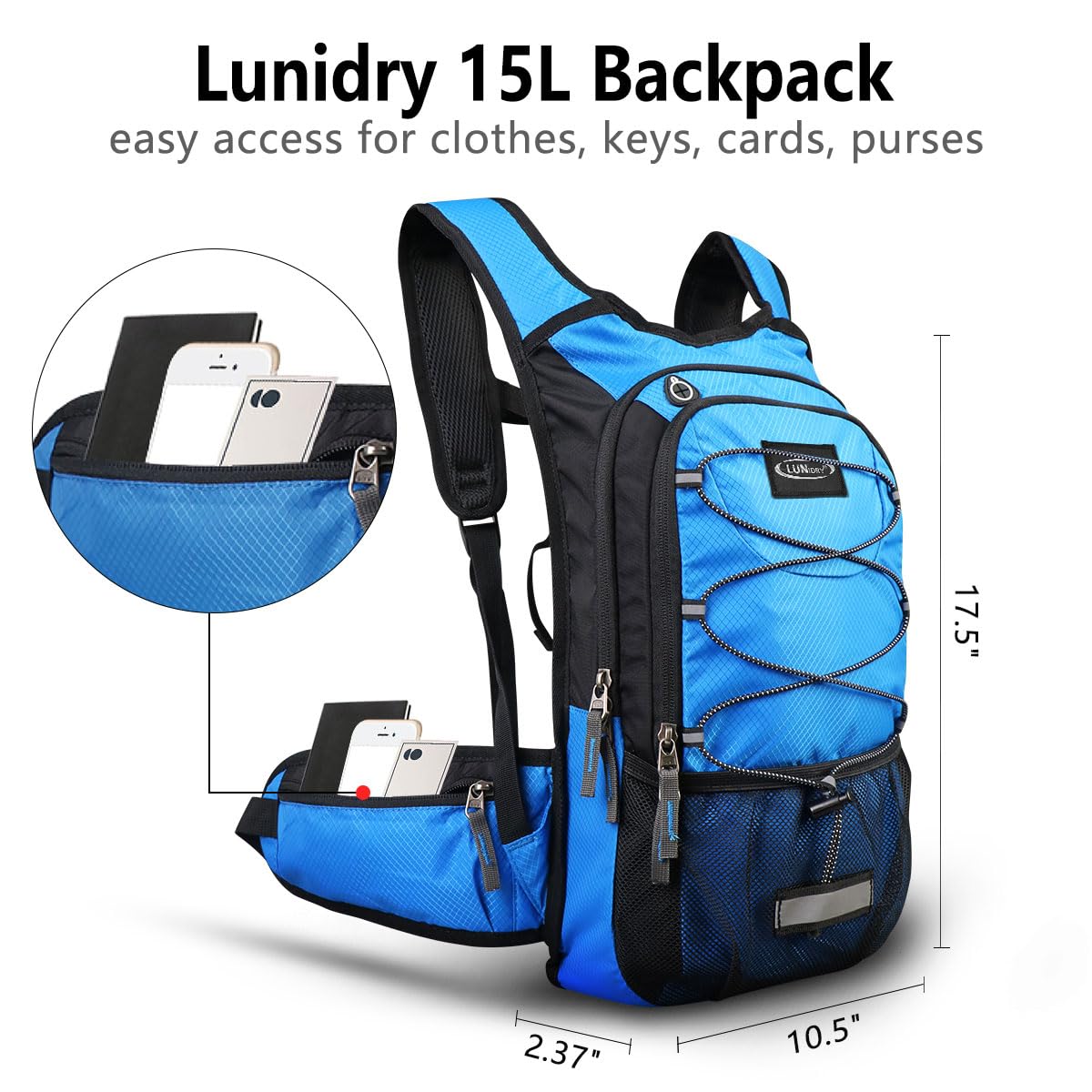 Zaino per idratazione, 3 l, senza BPA, a prova di perdite, per mantenere i liquidi freschi fino a 5 ore, zaino per escursionismo, corsa, ciclismo, caccia, arrampicata