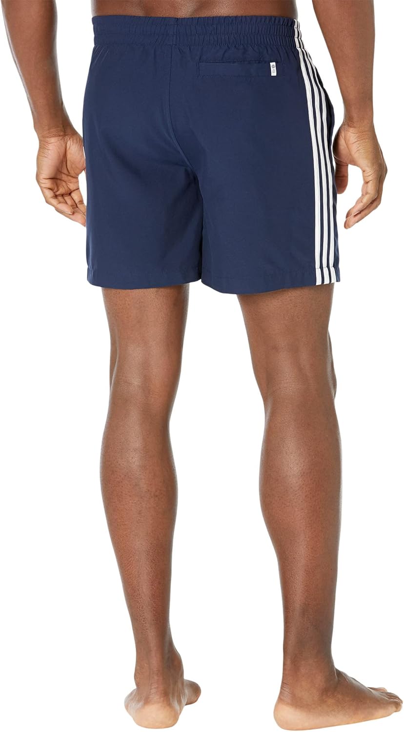adidas Originals 3-Stripes Swim Shorts Night Indigo/White SM - Image 2