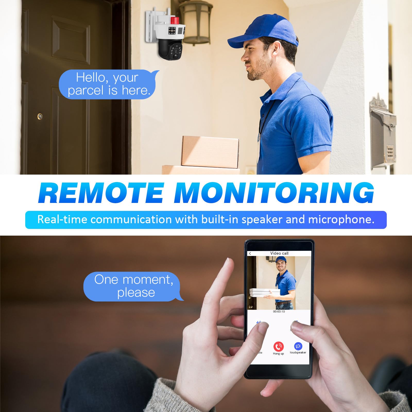 Telecamera Panoramica Wifi Esterna Solare Rotante per Casa e Magazzino