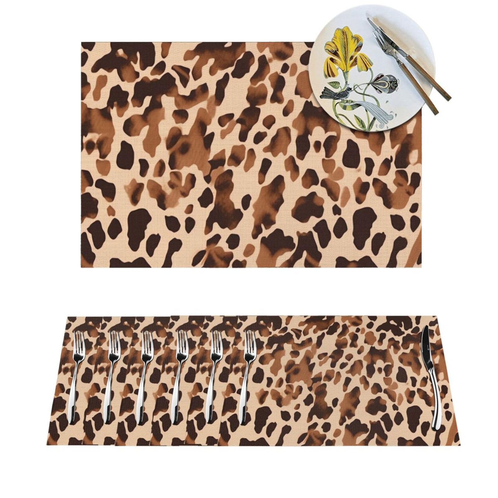 Set de table PVC imprimé vache pour repas de famille chaleureux x4