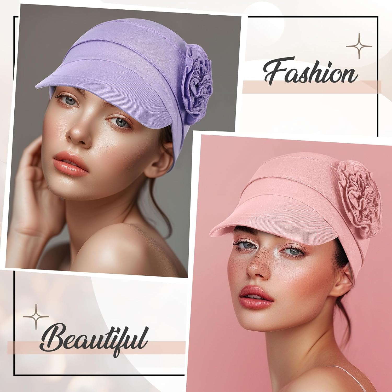 JenPen 4 Pcs Soft Chemo Cancer Hats for Women Breathable Bamboo Baseball Cap Slouch Viscose Hat for Hair Loss Cancer Headwear