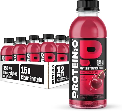 Protein2o Hydration Drink - 2-in-1 Liquid Clear Whey Protein Isolate and Electrolyte Drink - 15g Protein, Vitamins B5, B6 - Post-Workout Recovery -