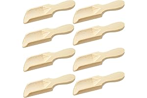 8 Mini Wooden Scoops for Candy, Spices, Bath Salt, & Laundry