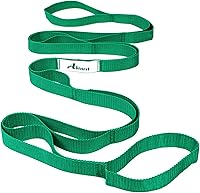 Abiarst 10-Loop Stretching Strap - Non-Elastic Yoga Band for Physical Therapy, Pilates, Flexibility & Gymnastics (75" Long)