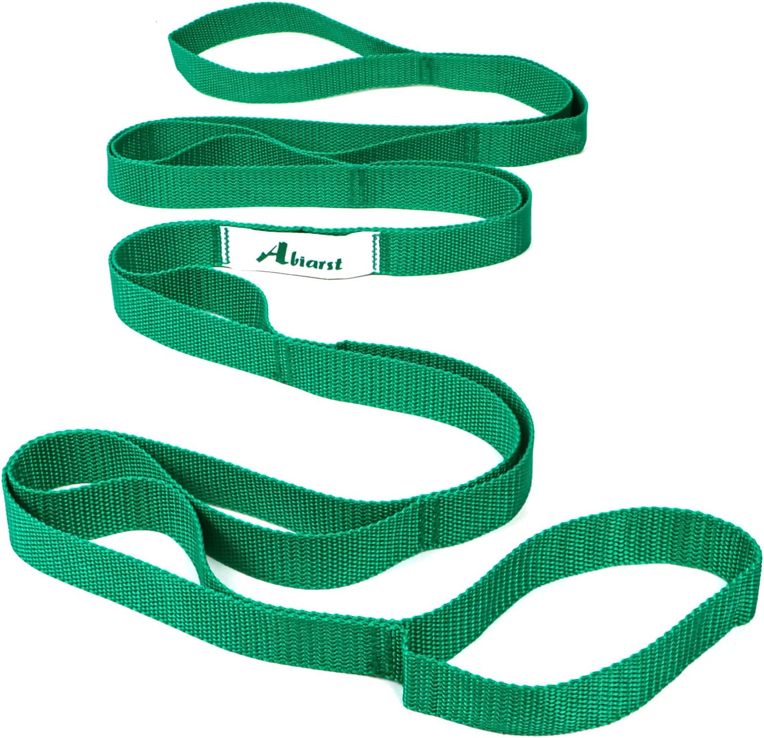Abiarst Stretching Strap Yoga Strap for Physical Therapy, 10 Loops Yoga Straps for Stretching, Non-Elastic Stretch Strap for Pilates, Flexibility, Exercise, Stretch Band for Women & Men