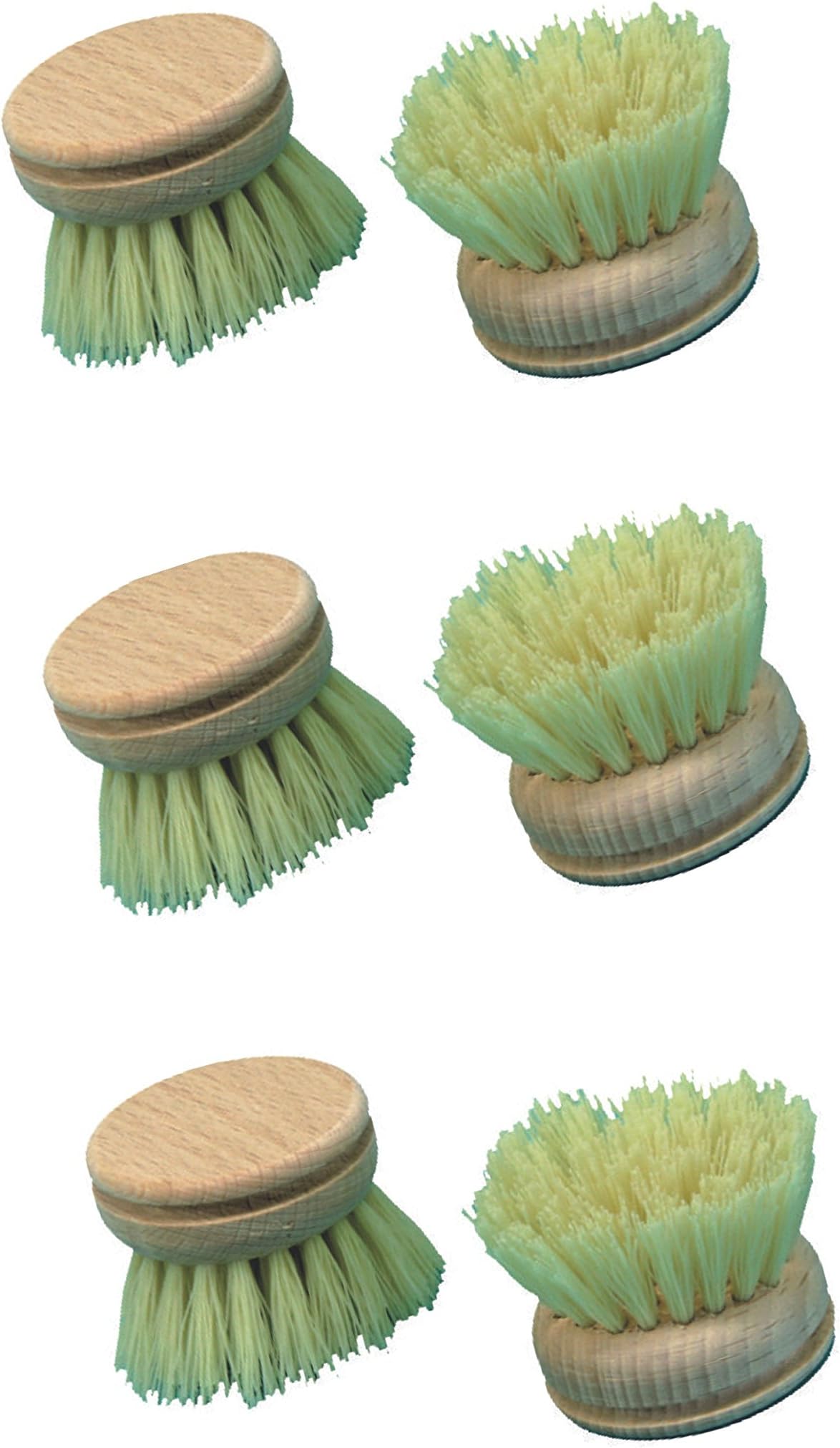 Wooden Dish Brush Heads x6