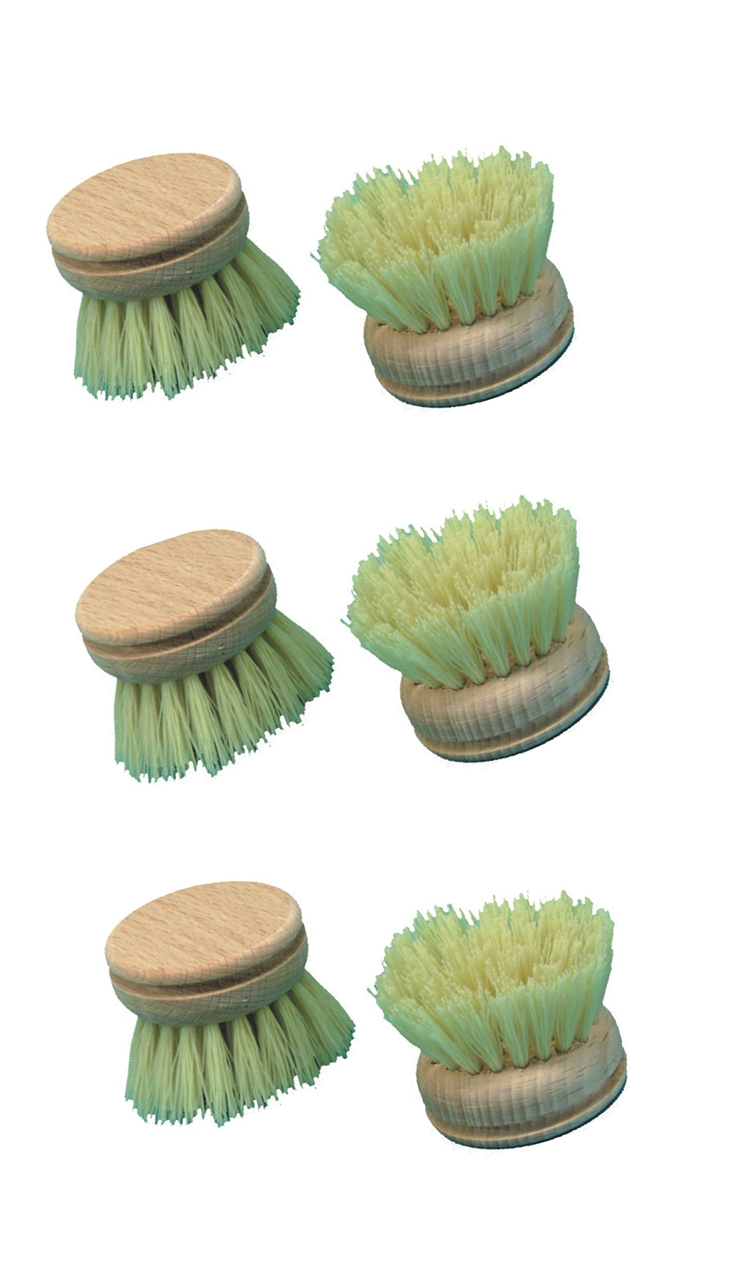Wooden Dish Brush Heads x6