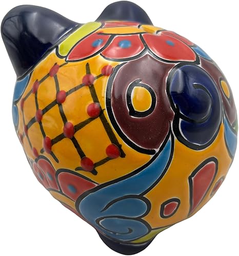 Miniatura 4 de Talavera Hucha de dinero hecha a mano, pintada a mano, multicolor, cerámica mexicana, arte popular para decoración del hogar, 6.25 pulgadas (Multi 2)