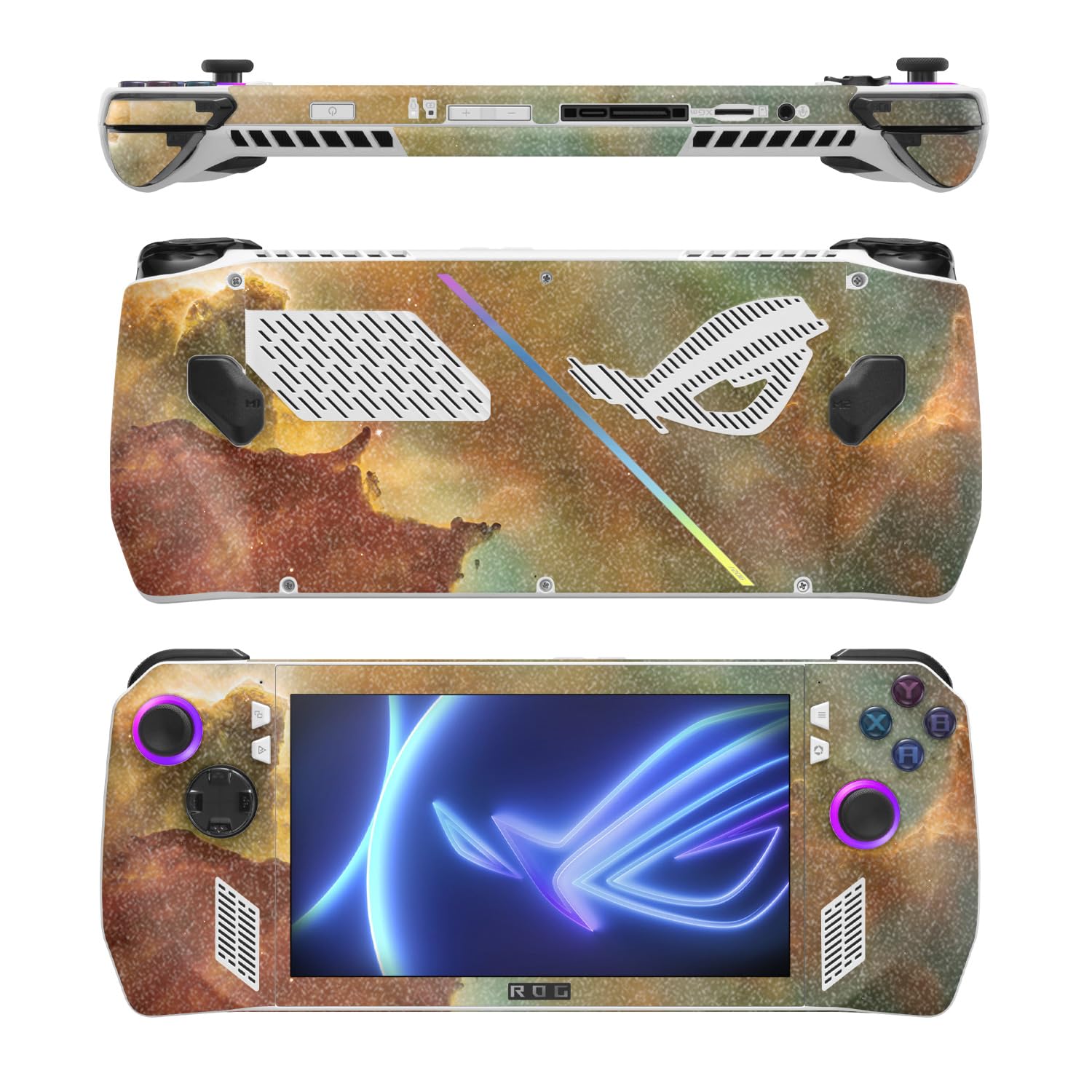 MightySkins Glossy Glitter Skin Compatible with Asus ROG Ally - Space Smoke | Protective, Durable High-Gloss Glitter Finish | Easy to Apply
