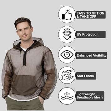 Aventik No-See-Um Mesh Mosquito Jacket Mosquito Pant for Outdoor, Multiple Sizes to Fit Everyone Stay Safe and Cool
