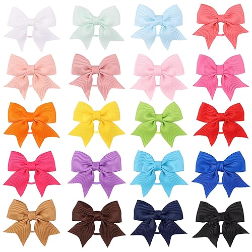 Miniatura 7 de 40 ligas para el pelo de bebé para niñas pequeñas, bandas elásticas de goma de 1.7 pulgadas, cintas para el cabello con lazos para bebés y niñas,