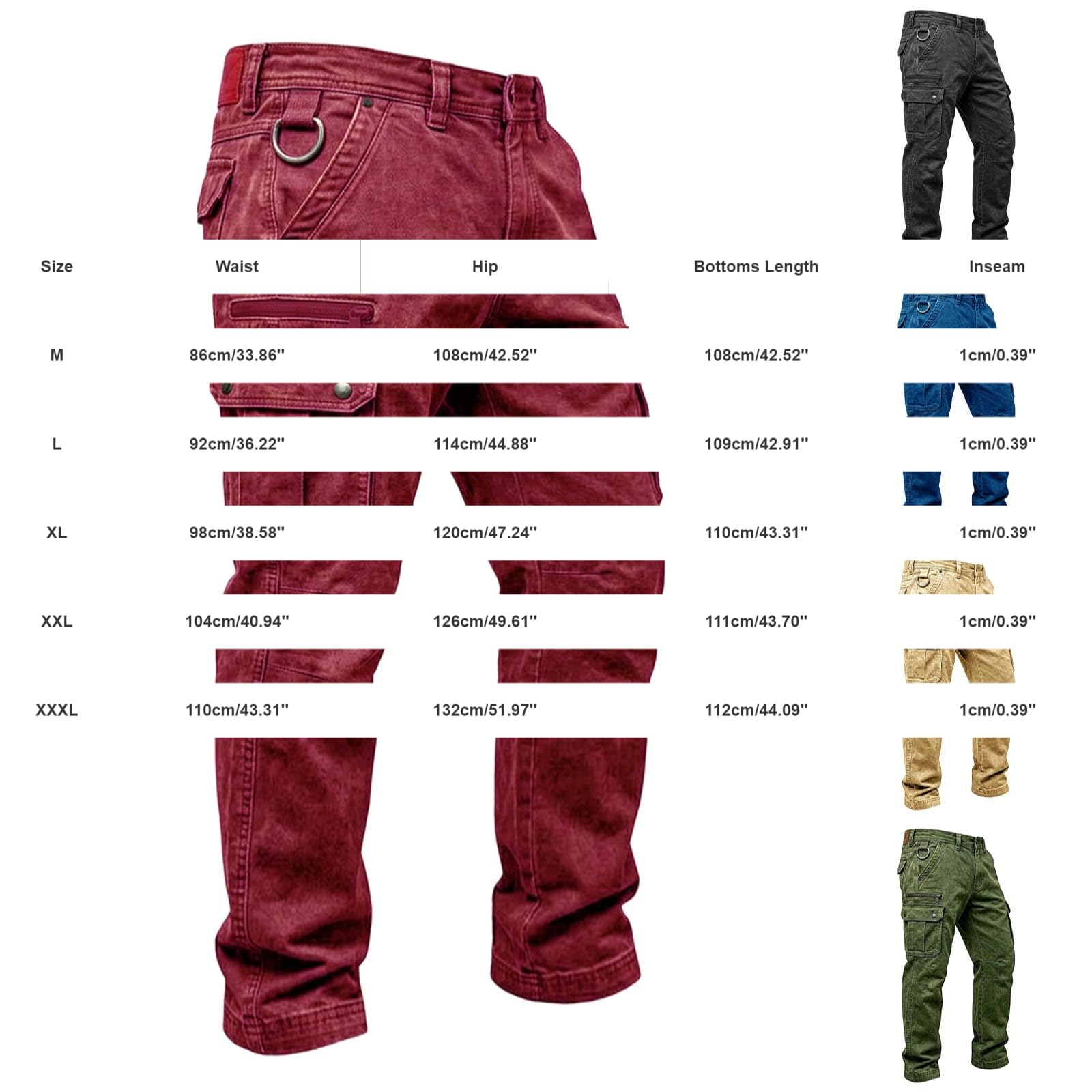 Arbeitshose Herren Stretch Cargohose Slim Fit Wanderhose Mit Vielen Taschen