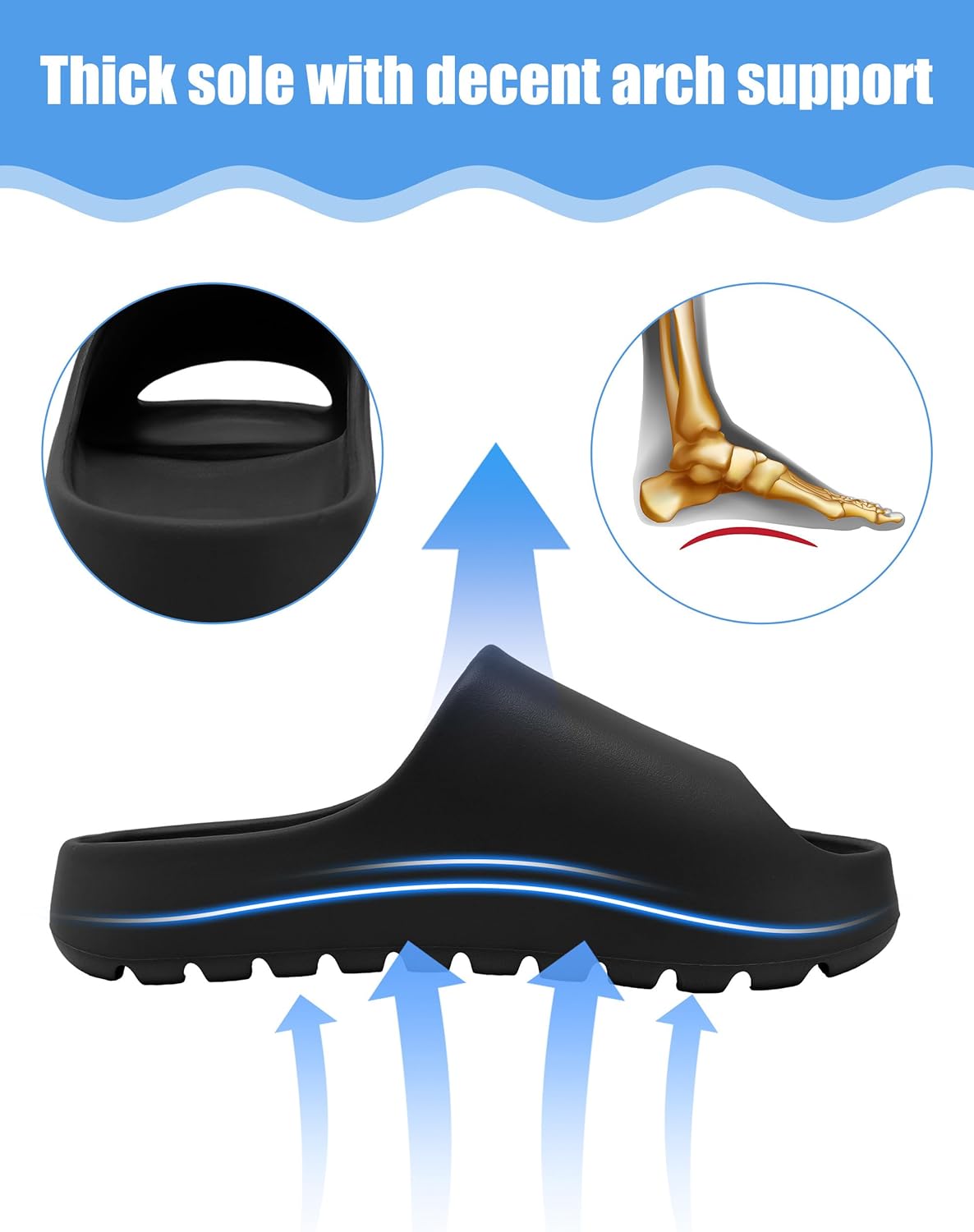 Cloud Slides for Women Men, Womens Walking Sandals Comfortable, Unisex Shower Shoes Thick Pillow Slippers, Waterproof House Slide Sandals Indoor Outdoor - Image 6