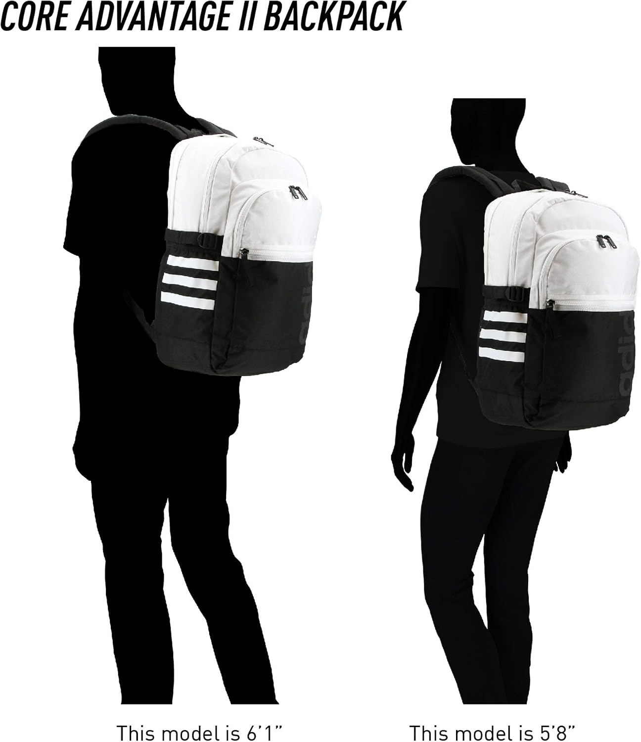 adidas Core Advantage Backpack, White 
