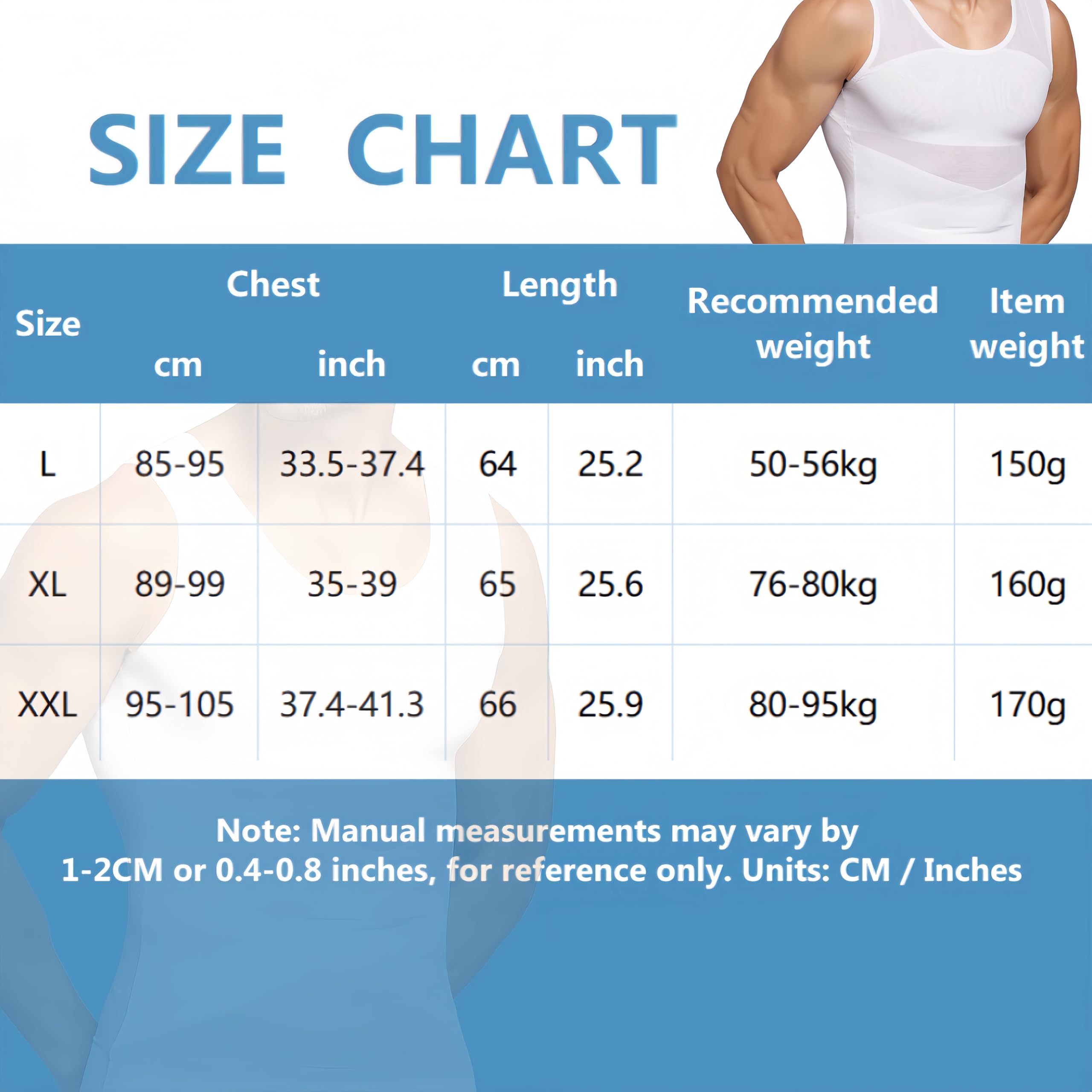 Chaleco de Compresión para Hombre, Faja Reductora, Camiseta Reductora de Compresión, Alta Elasticidad, Ideal para Gimnasio y Ejercicios de Fitness, Color Blanco
