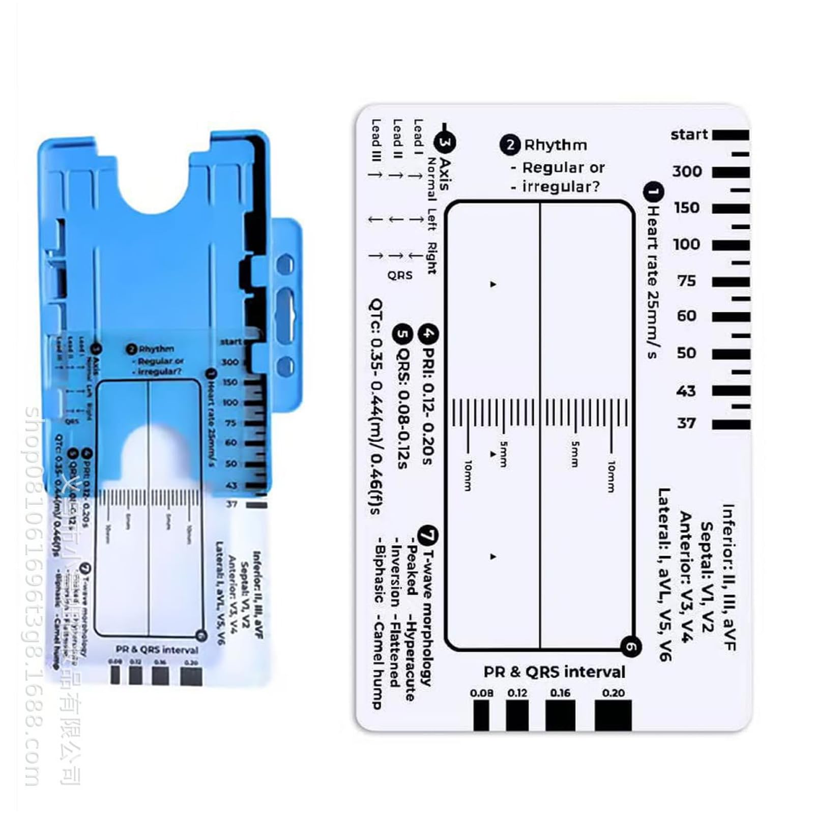 Électrocardiogramme 7 étapes Carte Règle pour une interprétation précise et une analyse rapide dans les paramètres médicaux Outil d'évaluation Moniteur cardiaque Aide