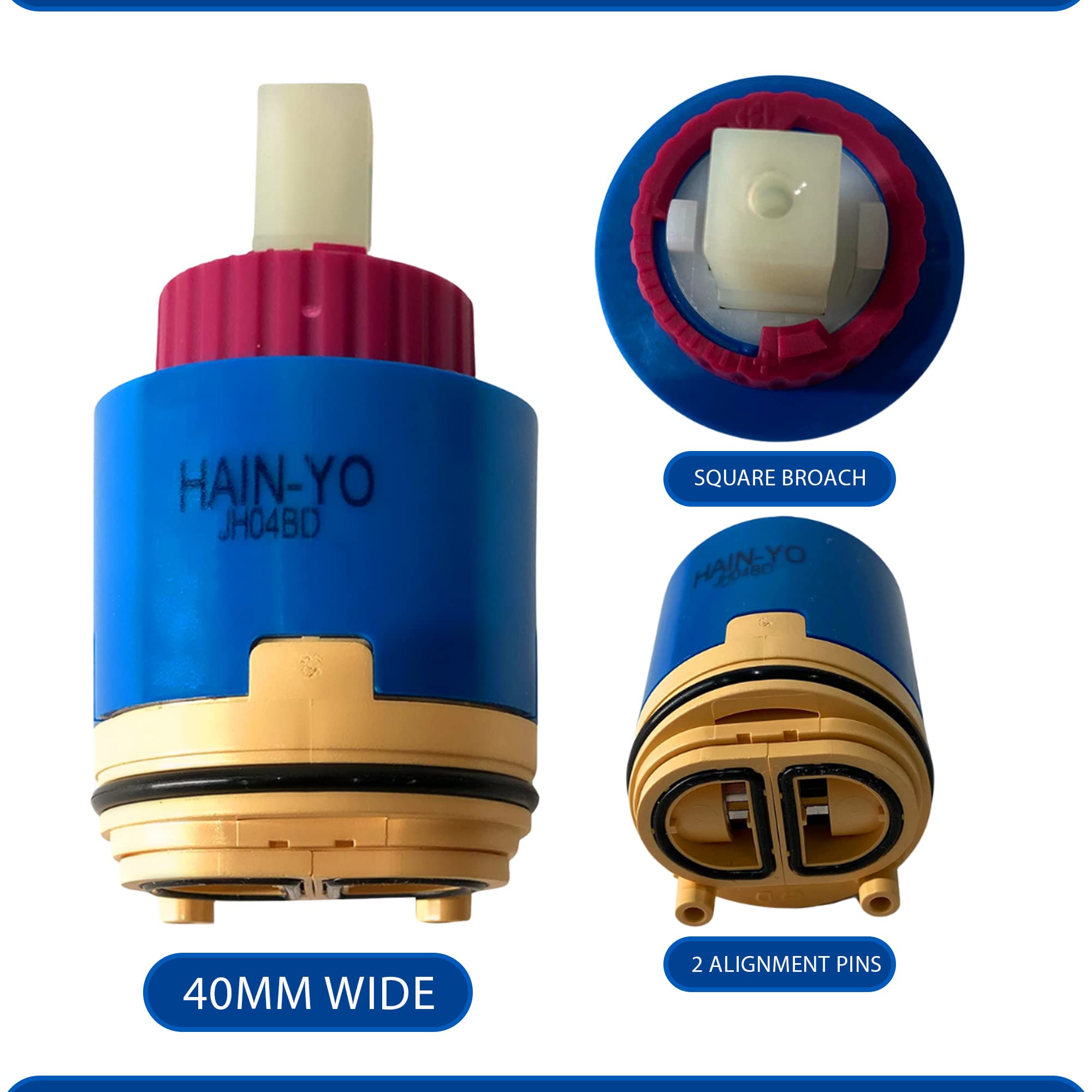 Belanger FC9AC010 Ceramic Faucet Cartridge – 40mm Single Lever Replacement For Hain-Yo JH04BD, Fits 4010 & 4020X Shower/Tub Valves