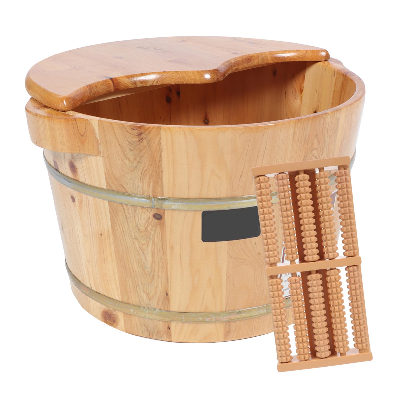 Foot Spa Bacinella Piedi Legno per Pediluvio Casa, Khaki