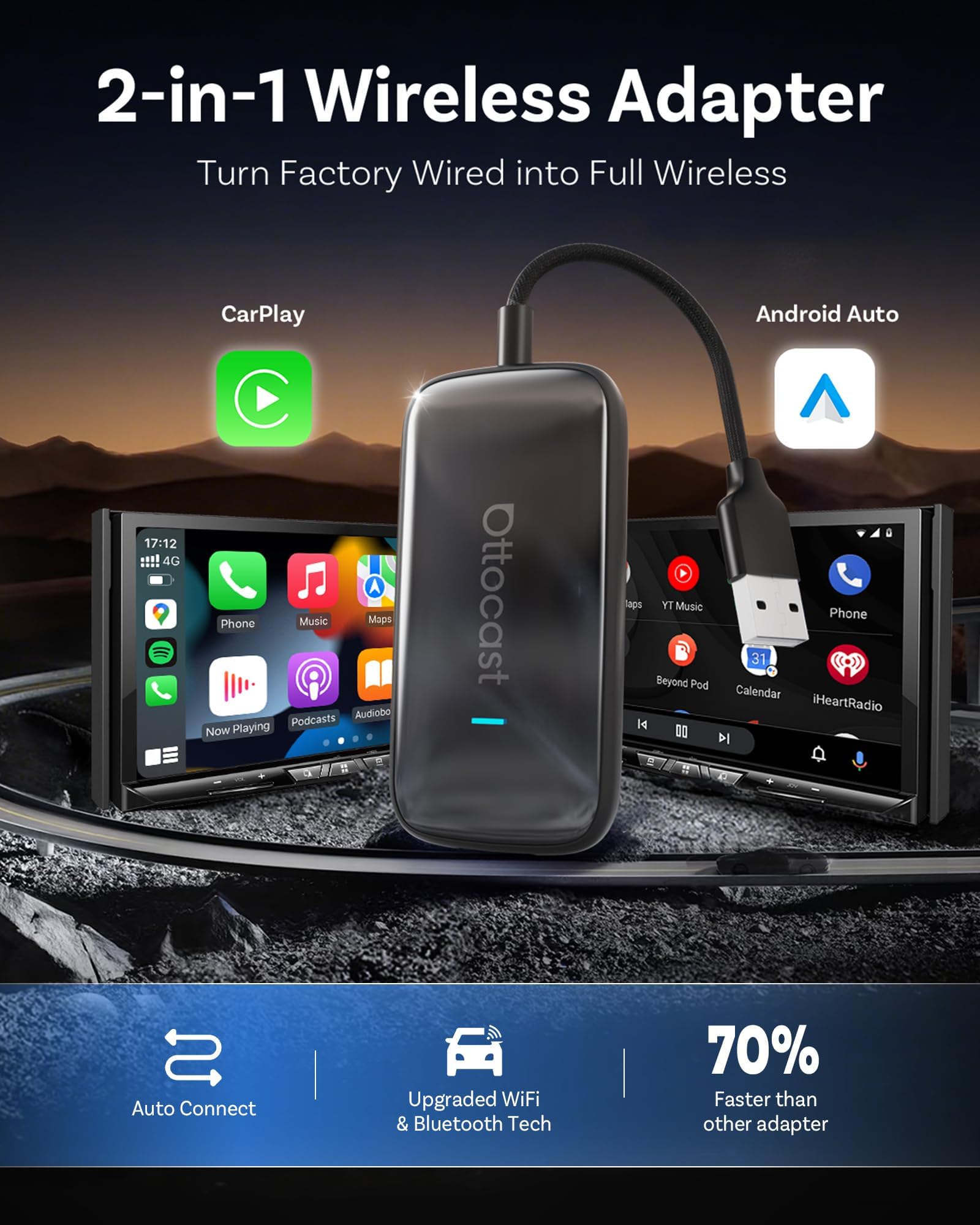 Amazon.com: OTTOCAST Play2Video Ultra – Wireless CarPlay & Android