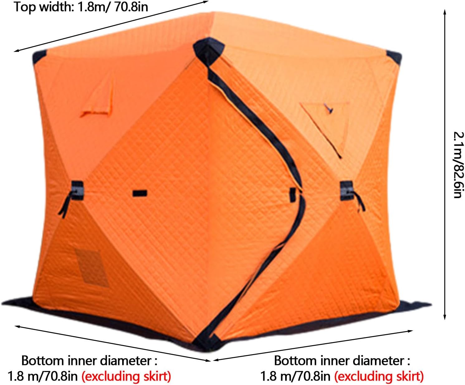 Ice Shanty Insulated Warm Waterproof Portable Windproof Sheds | Ice Fishing Hut for Boating Offshore Freshwater Saltwater Deck Shore Surf River Lake Pond Beach Camping