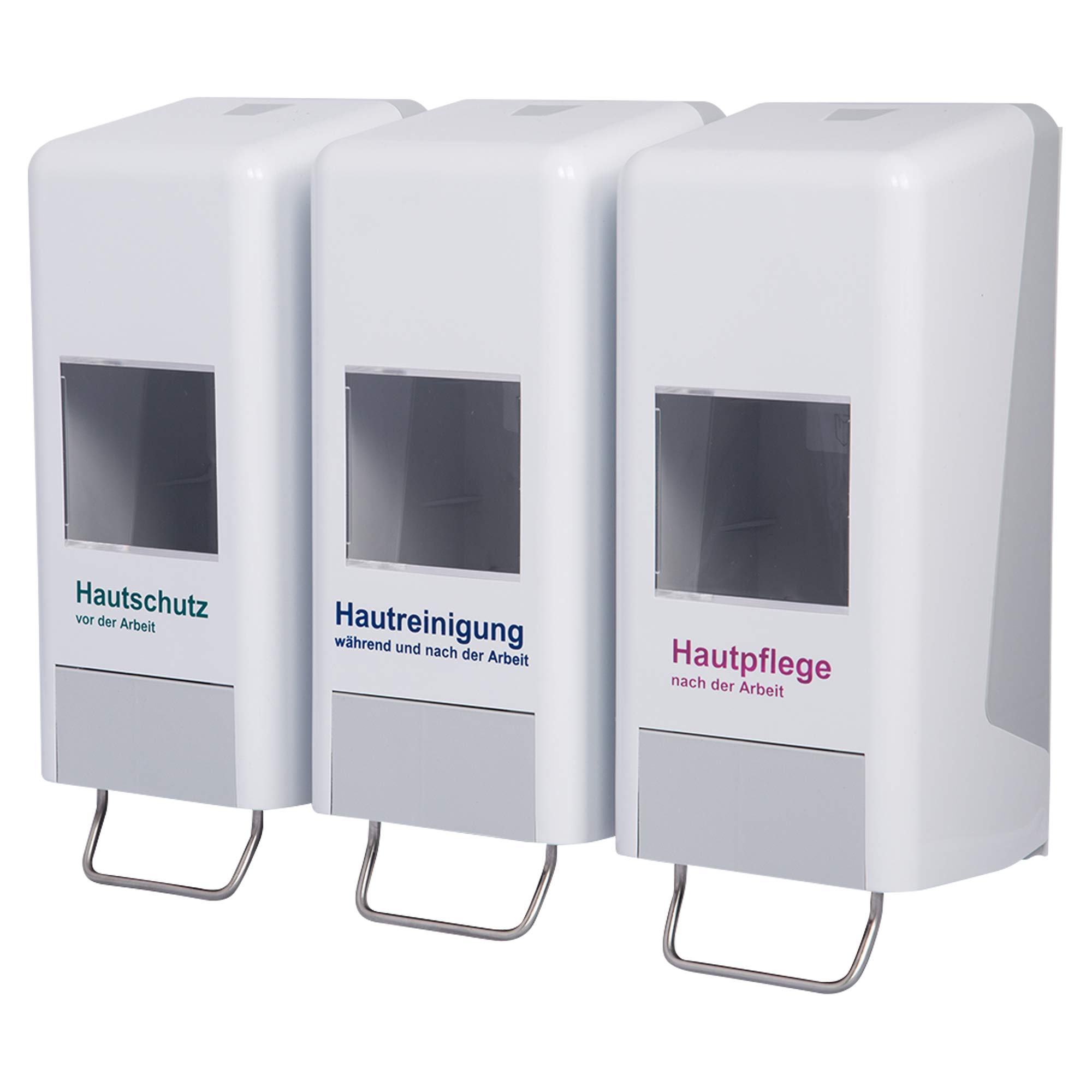 Spenderbatterie/Softflaschenspender Trispender in 2 Farben, Farbe:Grau-weiß
