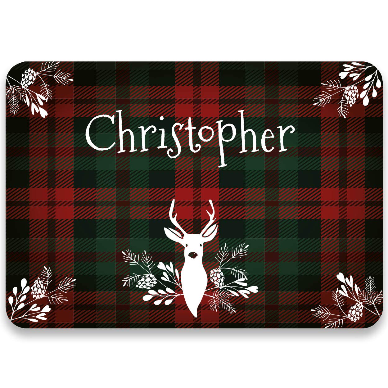 Paper Themes Christmas Stag Personalised Christmas Placemats - Pack Of Four Christmas Placemats Xmas Placemats For Families - Stag