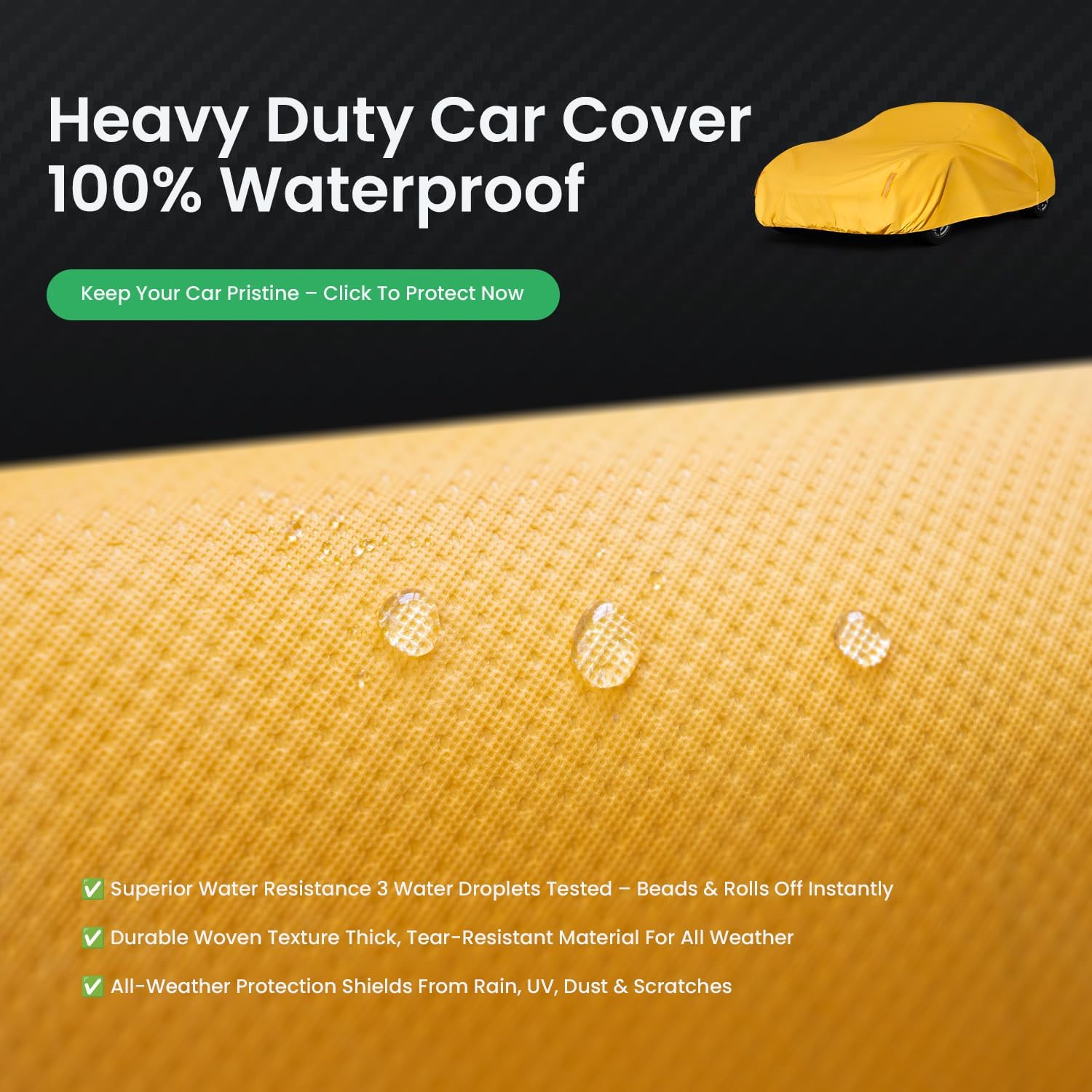 Heavy Duty Car Cover Custom Fit Pontiac Firebird, Waterproof All Weather for Automobiles,Full Car Cover - Sun, Rain & UV Protection