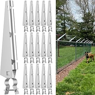15 Pack Barbed Wire Arm for 1-3/8" Chain Link Fence, Galvanized Steel Fence Height Extender for Garden Outdoor, for Outdoor Fences to Increase Height, Protect Privacy and Pets Jumping Off