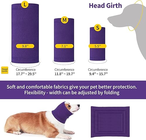 Miniatura 5 de Nanaki Capucha para perro, envoltura calmante para las orejas, diadema silenciosa, cubierta para la cabeza de perro, redecilla de perro, orejeras de