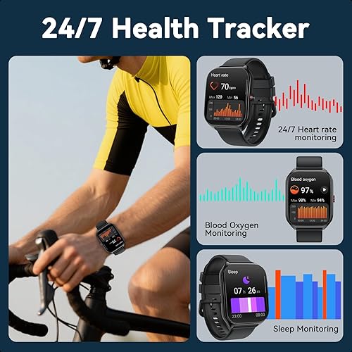 Miniatura 7 de Reloj inteligente para hombres y mujeres, IP68 impermeable rastreador de fitness, más de 100 modos deportivos, monitor de frecuencia cardíaca y