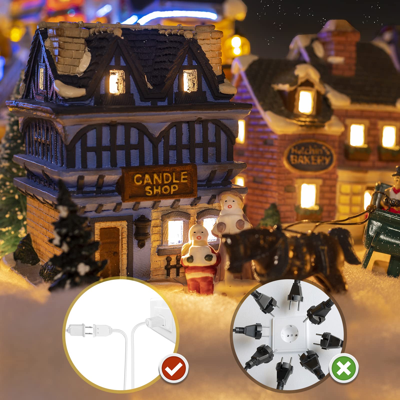 Amazon.co.jp : アクセサリーコード 電球6個付き クリスマスビレッジ