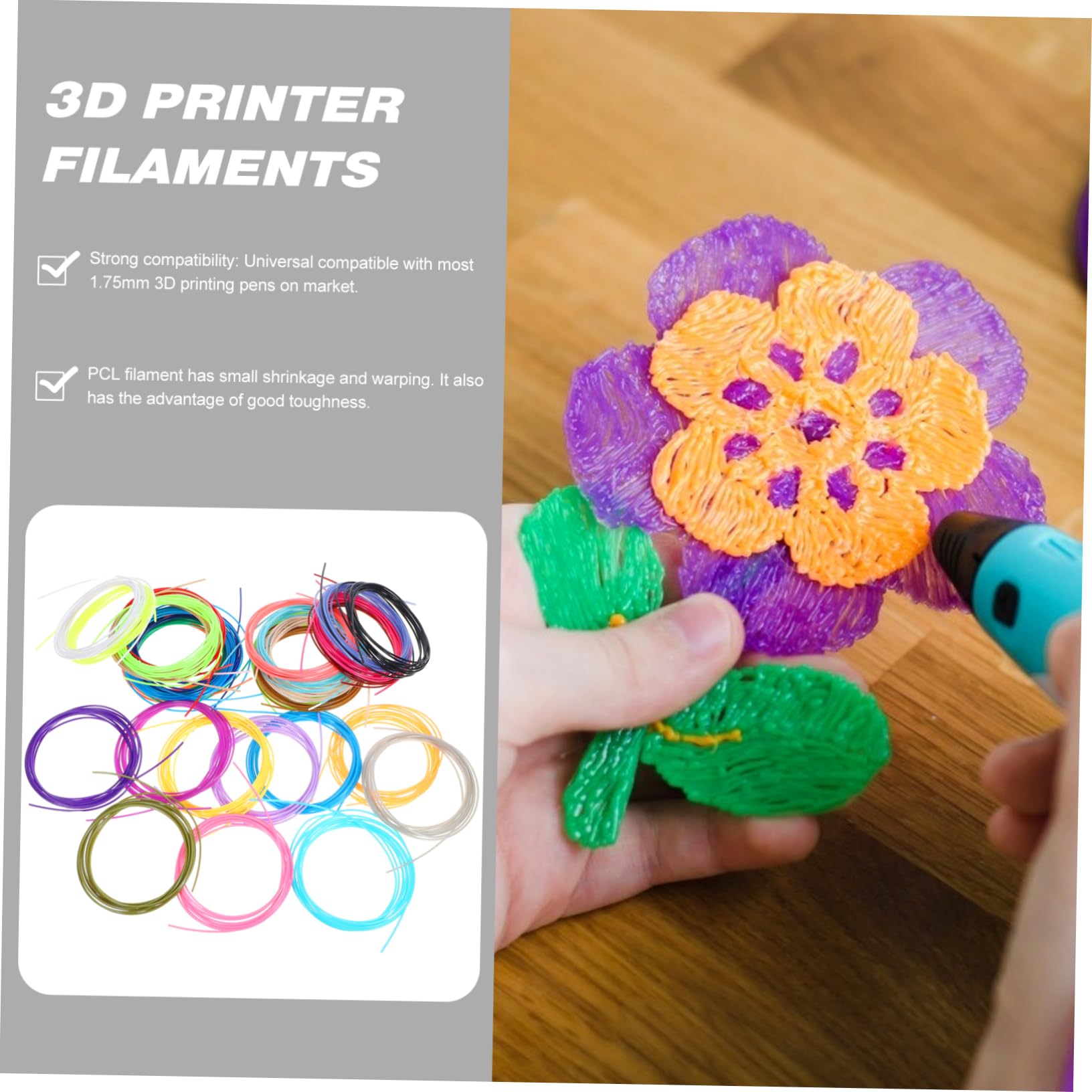 3 Juegos Consumibles De Impresión Suministros Impresora D Cables De Impresión 3d Filamento De Impresión Material 3d Suministros De Impresión Filamento Abdominal Abs 30 Rollos*3