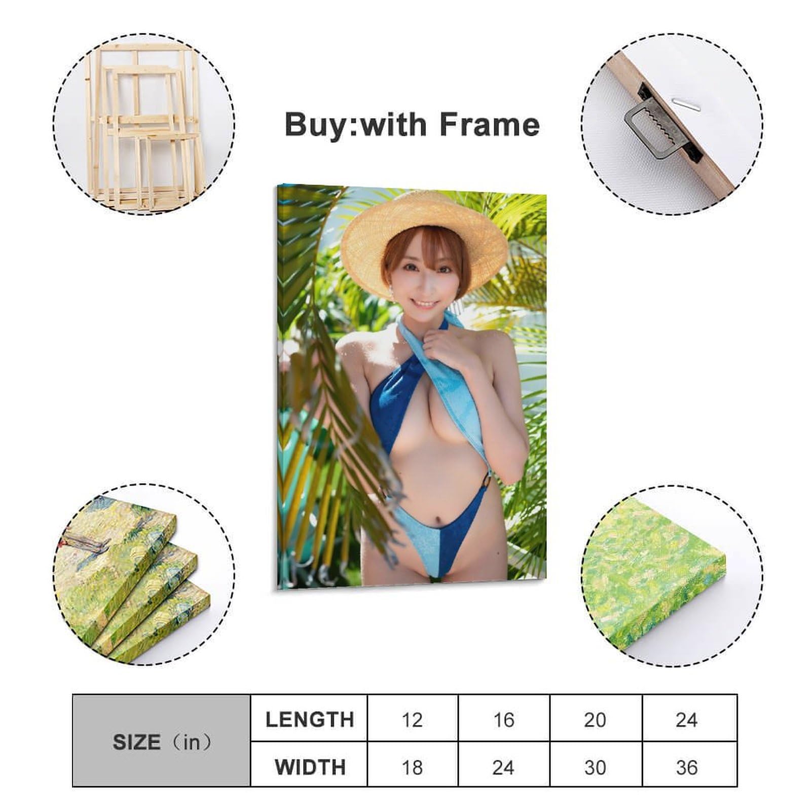 Amazon.co.jp: 緒方咲写真集ポスター45 キャンバスアートポスター水着