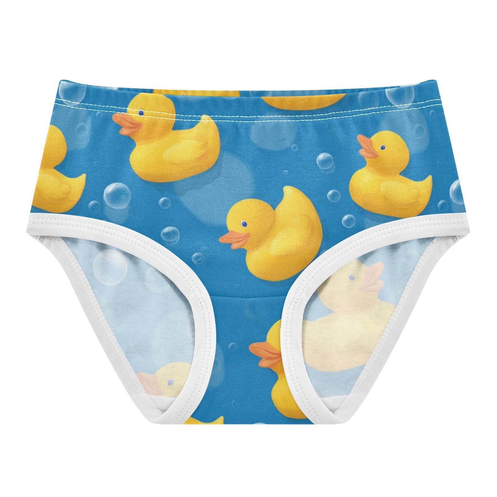 Wusikd Yellow Rubber Ducks Blue Girls Underwear Cotton Girls Briefs Soft Toddler Underwear 2T