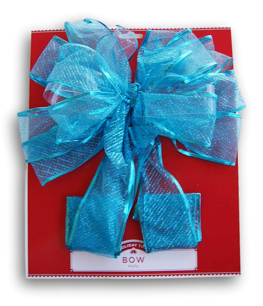 Seasonal DecorDecorative Bow for Door, Wreath, Garland, More - Blue - 28 Inches Long