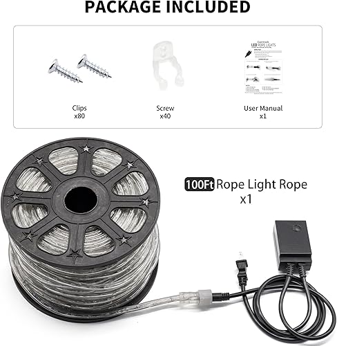 Miniatura 5 de Czarniozk Cuerda de luces LED de 100 pies, impermeable, 1080 LED, 110 V, 8 modos conectables, cuerda de iluminación LED para interiores y