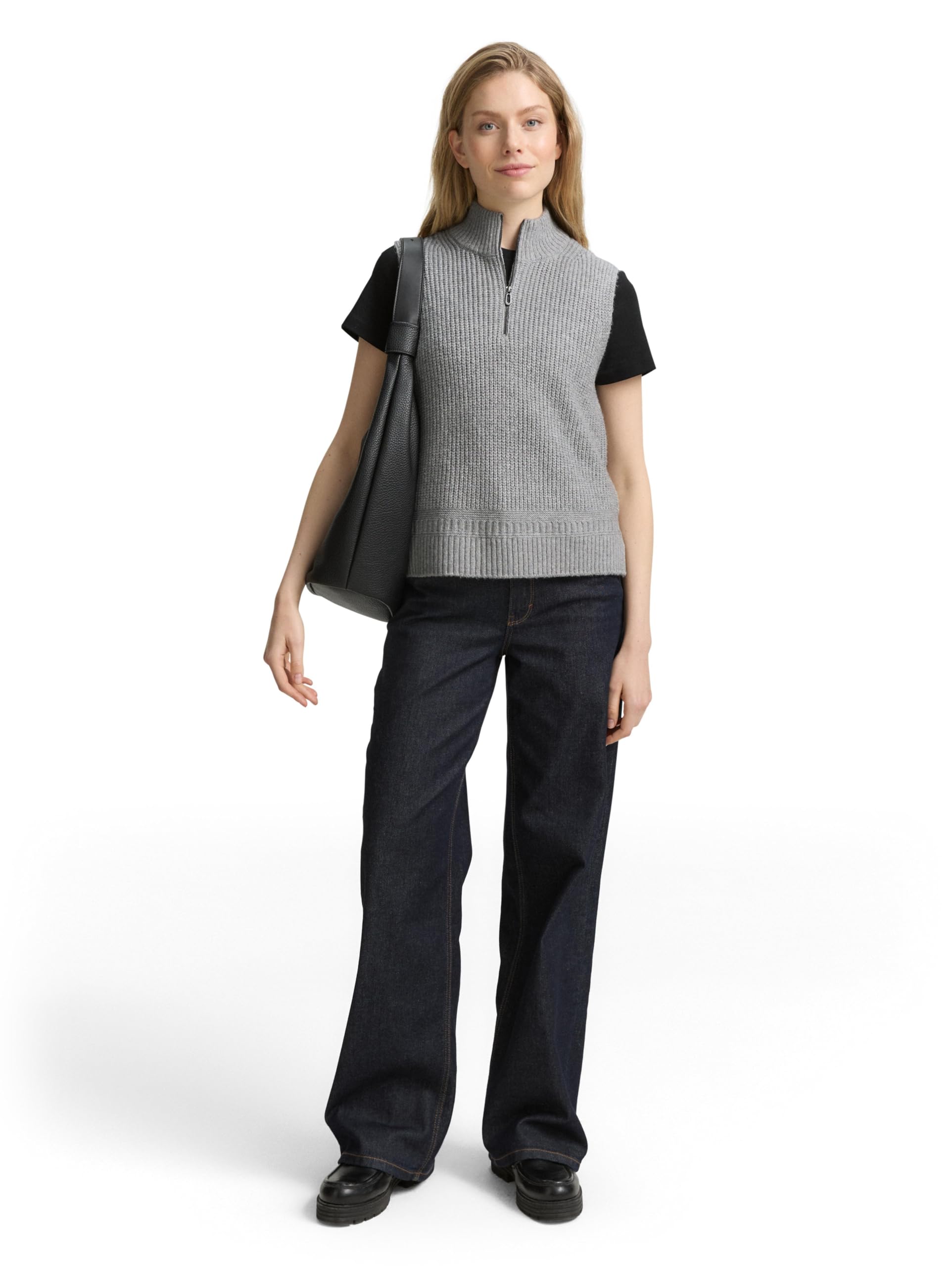 Tom Tailor Damen 1048316 Troyer Pullunder (1er Pack)