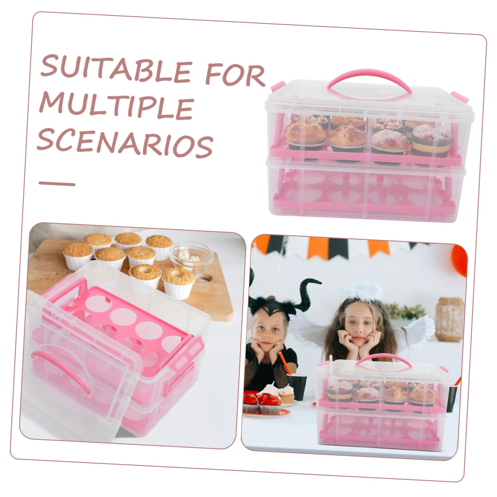 STOBAZA Boîte à Gâteau Portable Boîte D'emballage pour Pâtisserie 24pcs en Pp Démontable pour Pâtisseries Professionnels et Occasions Spéciales