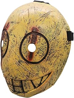 Party Dance Butcher Half face Headgear cos Face Mask Legion Game Latex Mask Halloween Costume (Yellow)