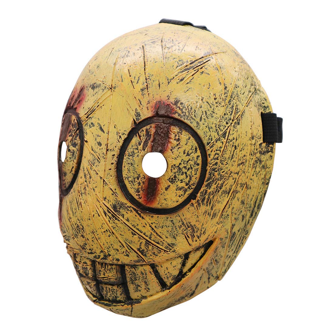Party Dance Butcher Half face Headgear cos Face Mask Legion Game Latex Mask Halloween Costume (Yellow)