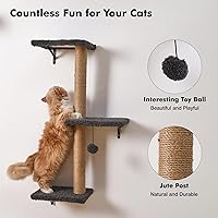 Vista 6 de Estantes de pared para gatos 5 en 1, muebles de escalada para gatos de varios niveles, percha y salón para gatos de interior, estantes montados