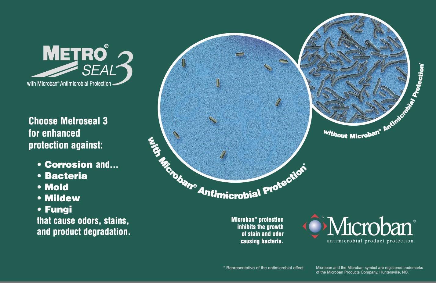 METROseal 3 with Microban Antimicrobial Protection diagram