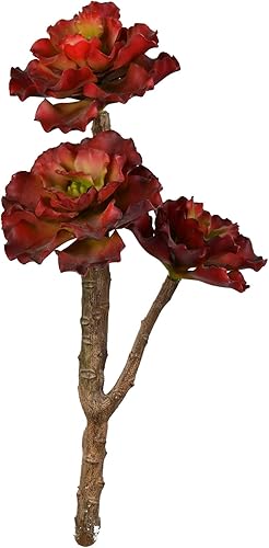 Vickerman Everyday - Aerosol rojo para suculentas de 13 pulgadas, plan decorativo de interior sintético, vegetación para decoración del hogar u