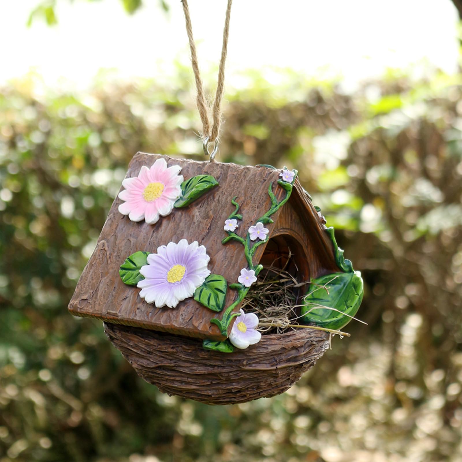 Nido per Uccelli Casetta per Riposo per Colibrì per Piccoli Uccelli Artigianali Dipinti Eleganti Casette per Fiori Casette per Uccelli per Esterni