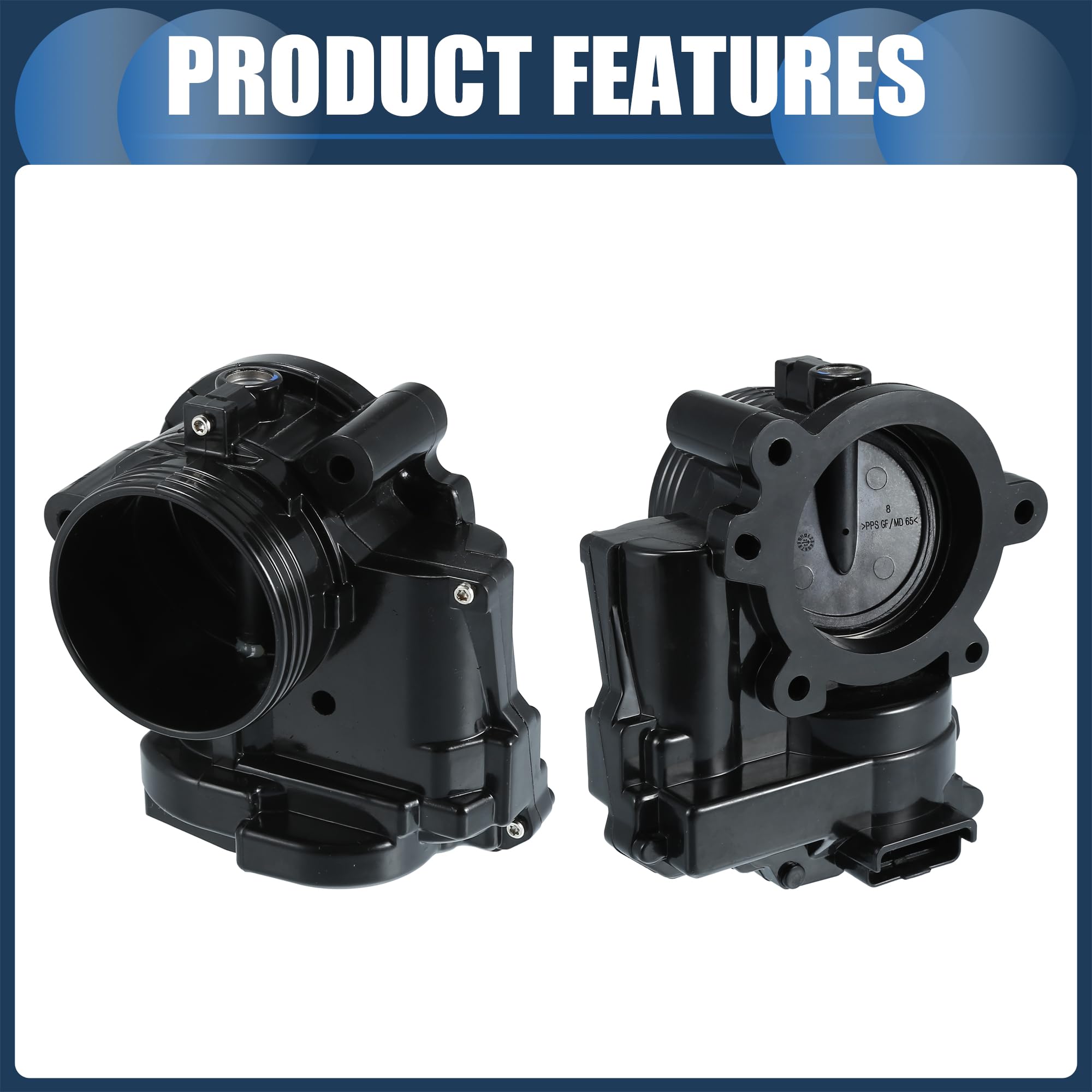 Motoforti Cuerpo de Aceleración, Actuador de Cuerpo de Aceleración de 62mm No.13-54-8-624-190 para Mini Cooper 1.6L L4 - Gasolina 2007-2015 Aleación de Aluminio Negro, 1 Set