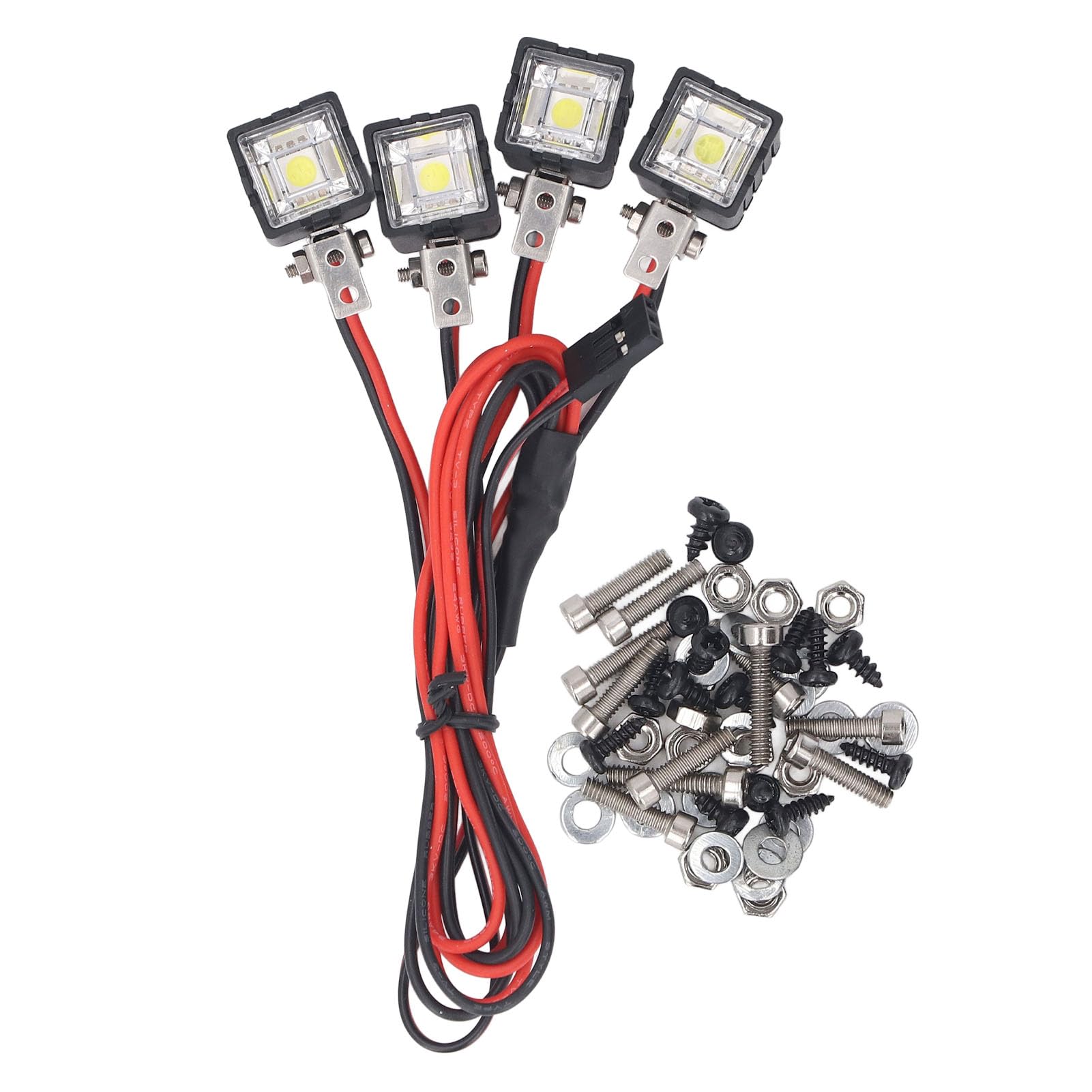 RC -LED -Leuchten, RC -Auto -Front -Scheinwerfer für Axial für SCX10 90046 für RC Car Lights Weiße Beleuchtung Hochhellig LED -Scheinwerfer für 1:10 RC Crawler (4LED)