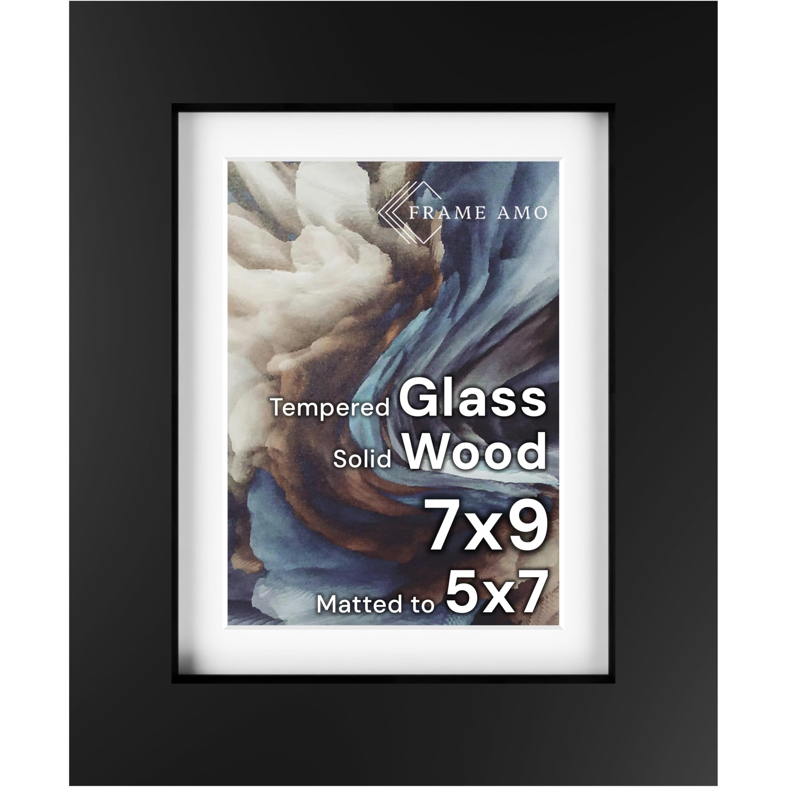 Frame Amo 7x9 Black Solid Wood Picture Frame