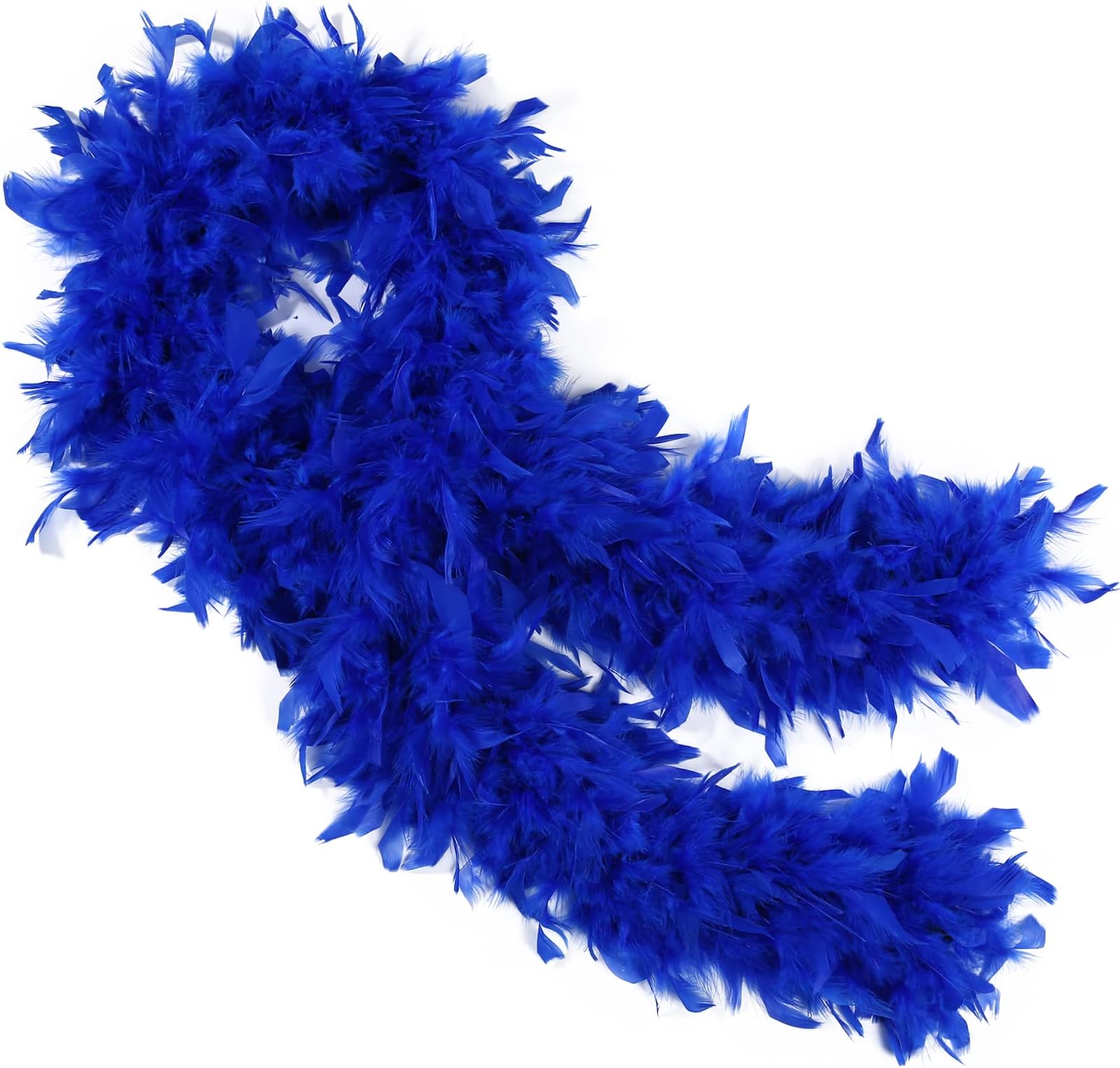 THARAHTTHARAHT Blue Chandelle Turkey Feather Boa 2 Yards 100g for DIY Craft Home Dancing Wedding Party Halloween Costume Decoration Feather Boa