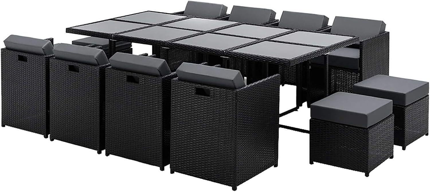 Gardeon 13 PCS Outdoor Dining Set Furniture Lounge Setting Wicker Table